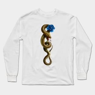 snake and Blue rose Long Sleeve T-Shirt